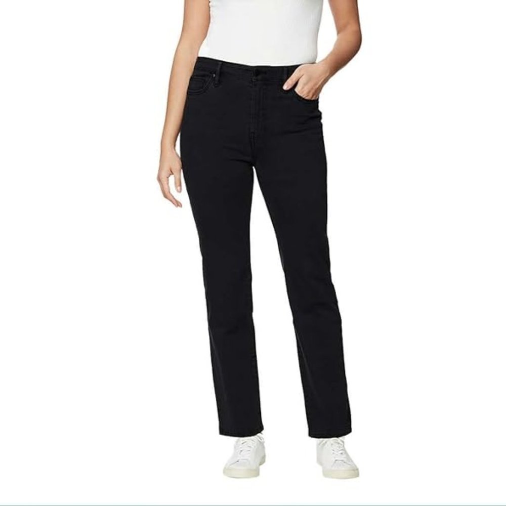 NWoT Buffalo David Bitton Women Alyssa HiRise Straight Leg Black 16/36 $90 EE177